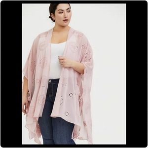 Torrid Light Pink Eyelet Ruana